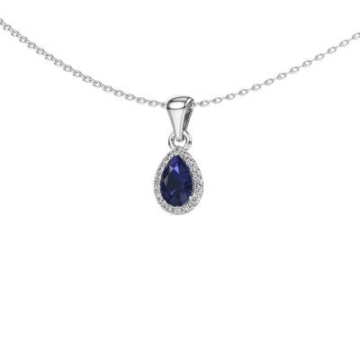 Pendant Seline per 585 white gold sapphire 6x4 mm