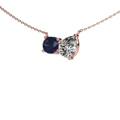 Pendant Toi et Moi RND PER 585 rose gold sapphire 6.5 mm