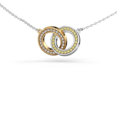 Necklace Circles 2 585 gold yellow sapphire 1 mm