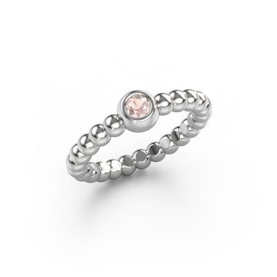 Stackable ring Dini 585 white gold morganite champagne 3 mm