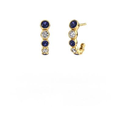 Clous d'oreilles Suzie 585 or jaune saphir 3.8 mm