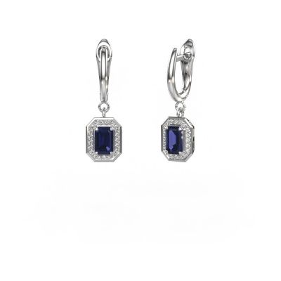 Pendants d'oreilles Dodie 1 585 or blanc saphir 6x4 mm