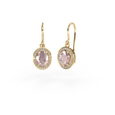 Drop earrings Latesha 585 gold morganite champagne 7x5 mm