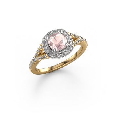 Engagement ring Pamela CUS 585 gold morganite champagne 5.5 mm