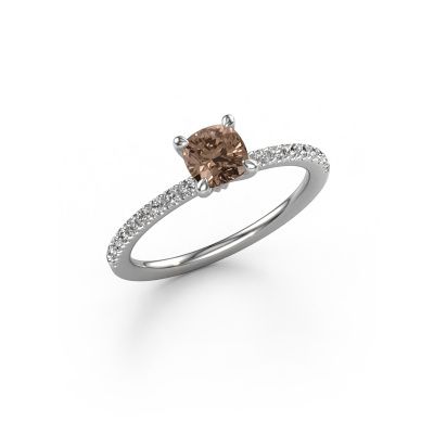 Engagement ring Crystal CUS 2 585 white gold brown diamond 0.880 crt