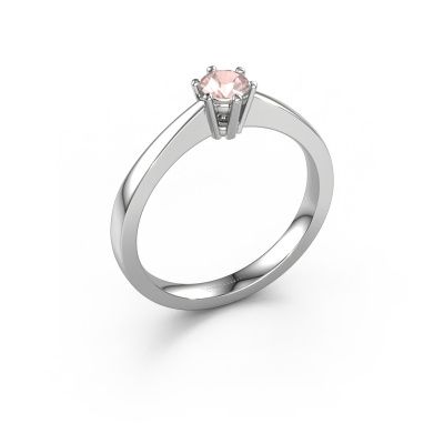 Engagement ring Noortje 585 white gold morganite champagne 4 mm