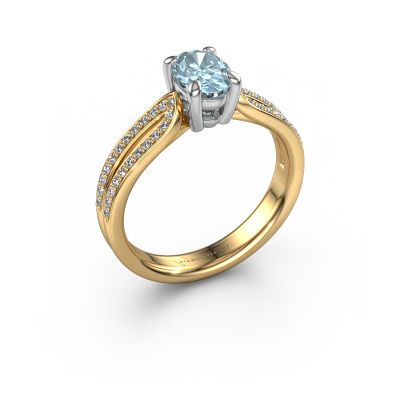 Engagement ring Antonia ovl 2 585 gold blue lab grown diamond 7x5 mm