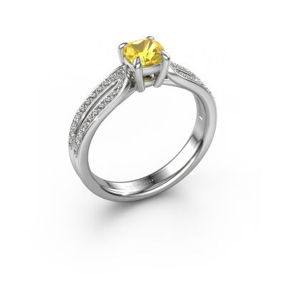 Engagement ring Antonia cus 2 950 platinum yellow sapphire 5 mm