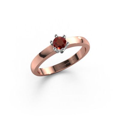Engagement ring Luna 1 585 rose gold garnet 3.7 mm