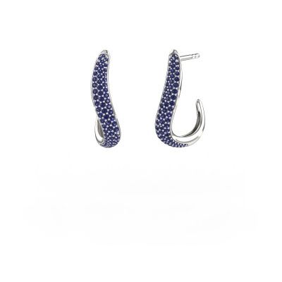 Boucles d'oreilles Dina 2 585 or blanc saphir 0.8 mm
