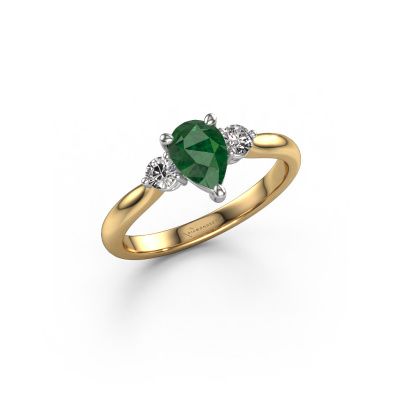 Verlobungsring Lieselot PER 585 Gold Smaragd 7x5 mm