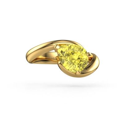 Engagement ring Aida PER 585 gold yellow lab grown diamond 9x7 mm