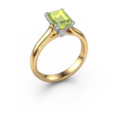 Engagement ring Valorie eme 1 585 gold peridot 9x7 mm