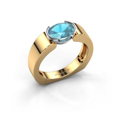 Ring Tonya 585 Gold Blau Topas 8x6 mm