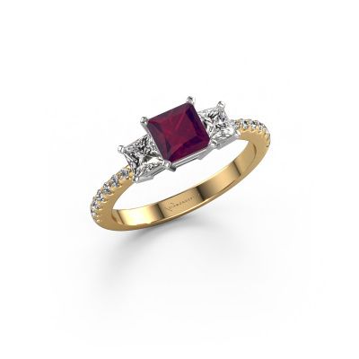 Engagement ring Dorla 585 gold rhodolite 5 mm