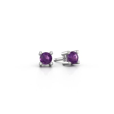 Stud earrings Eline 585 white gold amethyst 5 mm