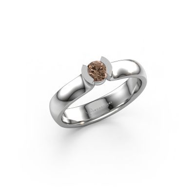 Ring Ophelia 585 white gold brown diamond 0.30 crt
