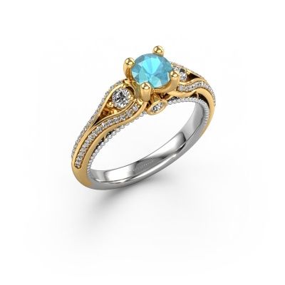 Engagement ring Nikita 585 white gold blue topaz 5 mm