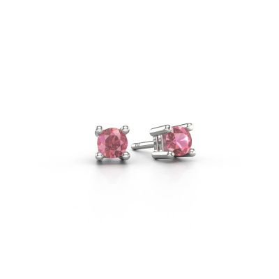 Stud earrings Eline 585 white gold tourmaline pink 5 mm
