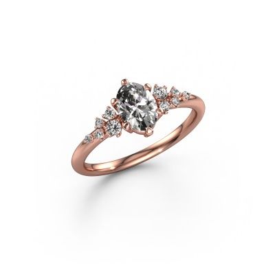 Ring Royce OVL 585 rose gold zirconia 7x5 mm