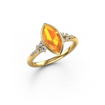 Bague de fiançailles Aliyah MRQ 585 or jaune citrine 11x5.5 mm