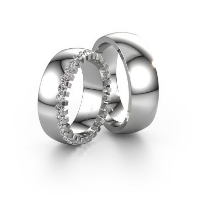 Eheringe set WH6120LM27C ±7x2.2 mm 14 Karat Weißgold Diamant 0.03 crt