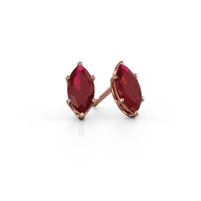 Clous d'oreilles Sam MRQ 585 or rose rubis 10x5 mm