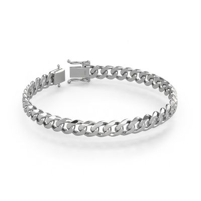 Cuban cuban link bracelet ±0.31 in 585 white gold