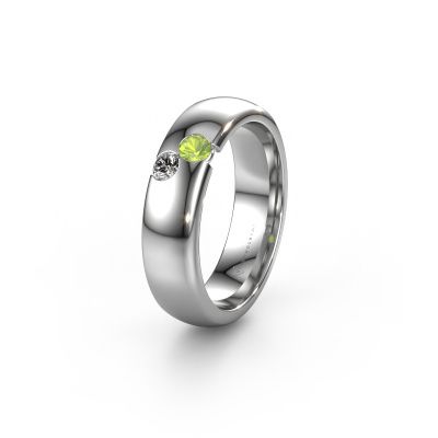 Wedding ring WH1003L26C 585 white gold peridot ±0.24x0.09in