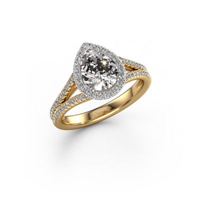 Bague de fiançailles Verla pear 2 585 or jaune diamant synthétique 0.99 crt