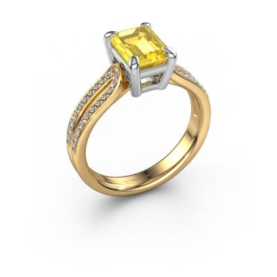 Engagement ring Antonia eme 2 585 gold yellow sapphire 8x6 mm