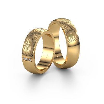 Eheringe set WHR0421LM ±6x2 mm 14 Karat Weißgold Diamant 0.008 crt