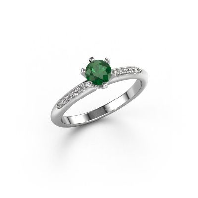 Engagement ring Tiffy 2 950 platinum emerald 4.7 mm