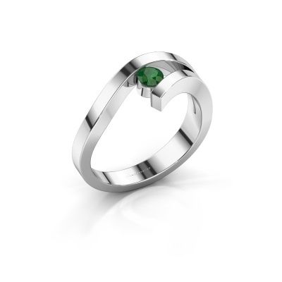 Ring Evalyn 1 585 white gold emerald 3.7 mm