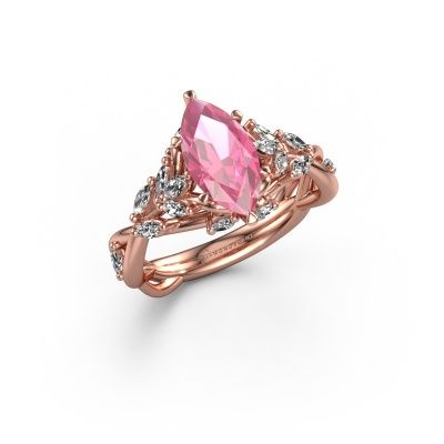 Verlobungsring Samantha MRQ 585 Roségold Pink Saphir 11x5.5 mm