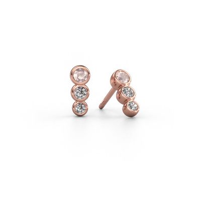 Boucles d'oreilles Felica 585 or rose champagne morganite 2.7 mm