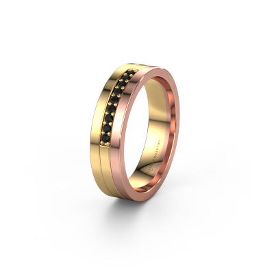 Wedding ring WH0413L15AP 585 gold black diamond ±0.20x0.07 in