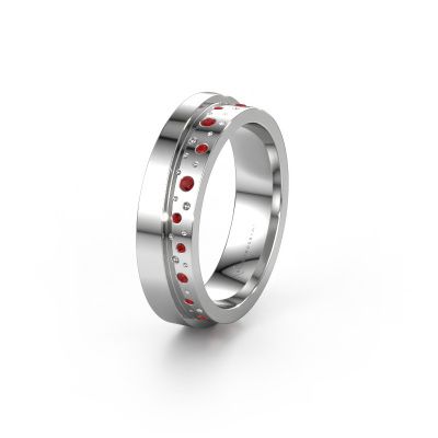 Wedding ring WH6016L15E 950 platinum ruby ±0.20x0.1in
