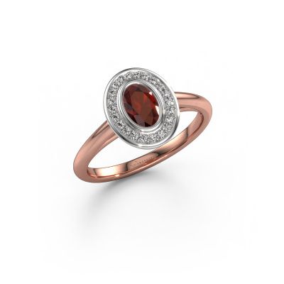 Engagement ring Noud 1 OVL 585 rose gold garnet 6x4 mm
