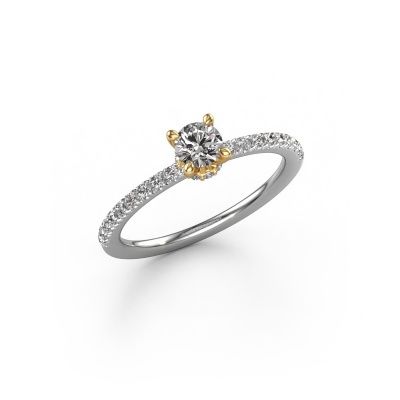 Engagement ring Crystal rnd 4 585 white gold diamond 0.48 crt