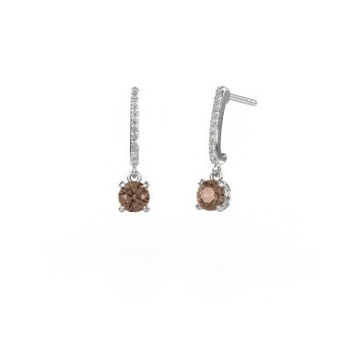 Drop earrings Tanja 1 950 platinum brown diamond 1.134 crt