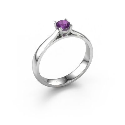 Engagement ring Sam 585 white gold amethyst 4.2 mm