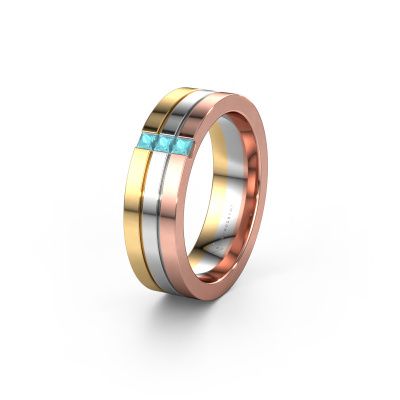 Wedding ring WH0428L16BP 585 rose gold blue topaz ±6x2 mm