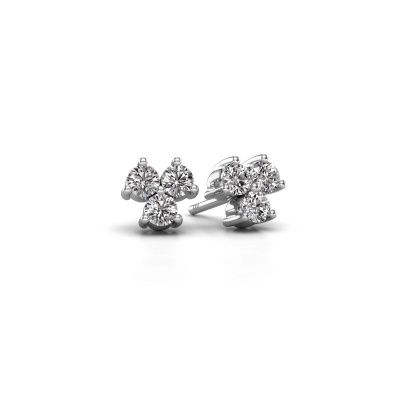 Clous d'oreilles Shirlee 585 or blanc diamant 0.60 crt