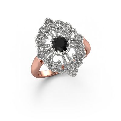 Verlobungsring Naida 585 Roségold Schwarz Diamant 0.749 crt
