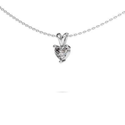 Necklace Garnet 950 platinum diamond 0.50 crt