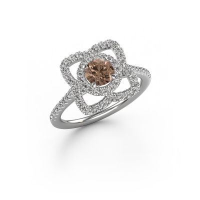 Engagement ring Cleopatra 950 platinum brown diamond 0.942 crt
