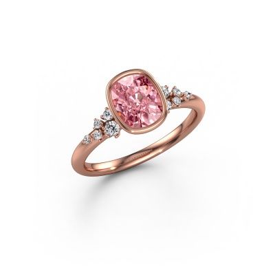 Engagement ring Aliyah CSH 585 rose gold pink lab grown diamond 7.4x5.8 mm