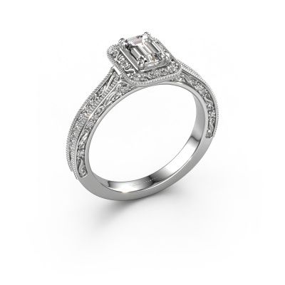 Engagement ring Alice EME 585 white gold diamond 1.10 crt