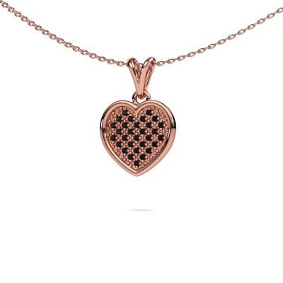 Hanger Aline 585 rosé goud zwarte diamant 0.18 crt